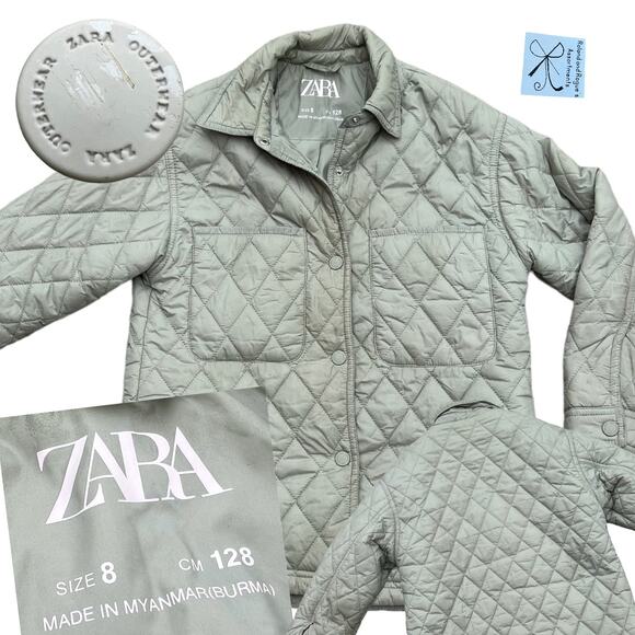 Zara Puffy Quilted Jacket Kids Sz 8